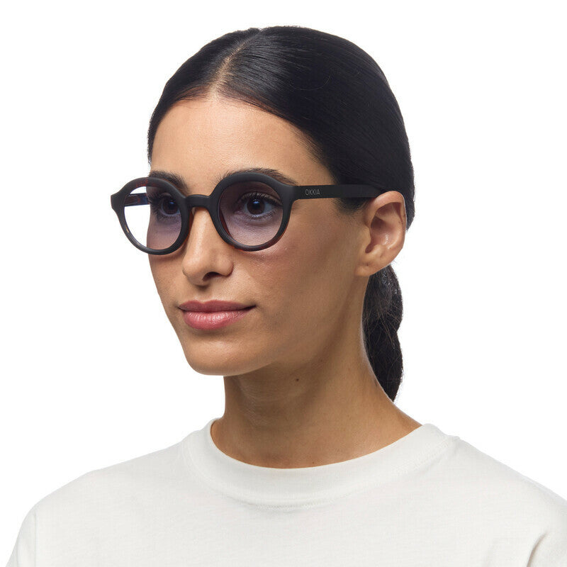Lauro Havana black - Lente azul degradado